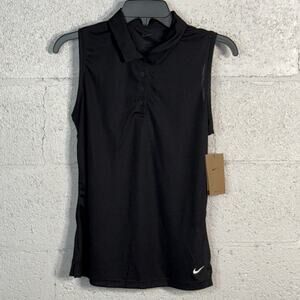Nike Dri-FIT Victory Sleeveless Golf Polo, black/white small